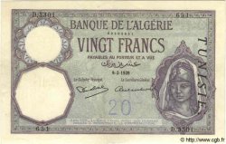 20 Francs TUNISIE  1939 P.06b SUP+