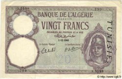 20 Francs TUNISIE  1941 P.06b TTB+