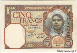 5 Francs TUNISIE  1941 P.08b pr.NEUF