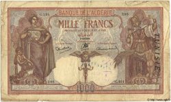 1000 Francs TUNISIE  1938 P.11b B+