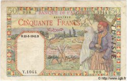 50 Francs TUNISIE  1942 P.12a TB