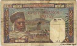 100 Francs TUNISIE  1939 P.13a TB