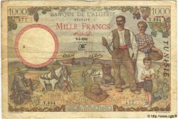 1000 Francs TUNISIE  1942 P.20a pr.TB