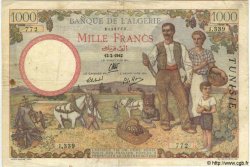 1000 Francs TUNISIE  1942 P.20a TB à TTB