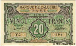 20 Francs TUNISIE  1948 P.22 SPL