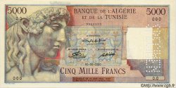 5000 Francs Spécimen TUNISIE  1947 P.27s NEUF
