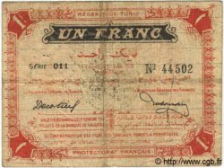 1 Franc TUNISIE  1918 P.36c B+ à TB
