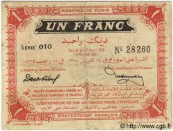 1 Franc TUNISIE  1918 P.36e TB
