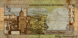 1/2 Dinar TUNISIE  1972 P.66 B+