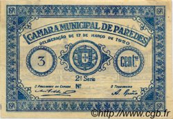 3 Centavos Non émis PORTUGAL Paredes 1920  TB+