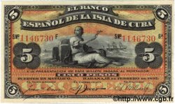 5 Pesos CUBA  1896 P.048a SPL