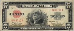 5 Pesos CUBA  1934 P.070a TB+