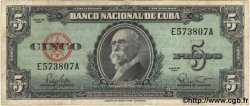 5 Pesos CUBA  1960 P.092a TB