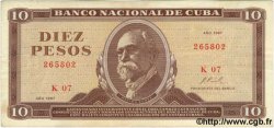 10 Pesos CUBA  1967 P.104a TTB