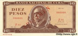 10 Pesos Spécimen CUBA  1971 P.104as NEUF