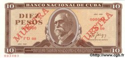 10 Pesos Spécimen CUBA  1987 P.104c NEUF
