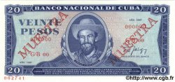 20 Pesos Spécimen CUBA  1987 P.105d NEUF