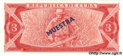3 Pesos Spécimen CUBA  1983 P.107a NEUF