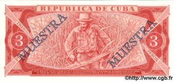 3 Pesos Spécimen CUBA  1986 P.107a NEUF