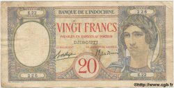 20 Francs DJIBUTI  1928 P.07A BB