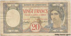 20 Francs YIBUTI  1928 P.07A MBC