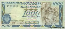 1000 Francs RWANDA  1981 P.21 TTB+