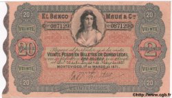 20 Pesos URUGUAY  1871 PS.292 pr.SUP