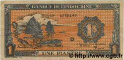 1 Piastre orange INDOCHINE FRANÇAISE  1945 P.058c TTB