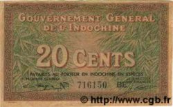 20 Cents INDOCHINE FRANÇAISE  1939 P.086d SUP