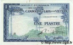 1 Piastre - 1 Riel Spécimen INDOCHINE FRANÇAISE  1954 P.094s TTB+