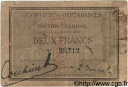 2 Francs Annulé GUADELOUPE  1884 P.03A TB+