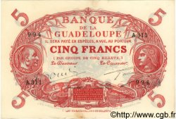 5 Francs Cabasson rouge GUADELOUPE  1944 P.07 SUP+