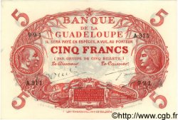 5 Francs Cabasson rouge GUADELOUPE  1944 P.07 SPL