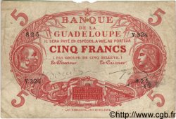 5 Francs Cabasson rouge GUADELOUPE  1944 P.07 B