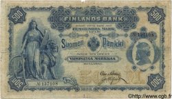 500 Markkaa FINLANDE  1898 P.008c B à TB