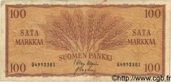 100 Markkaa FINLANDE  1957 P.097a TB