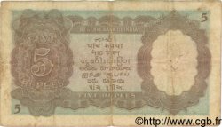 5 Rupees INDE  1937 P.018a TB