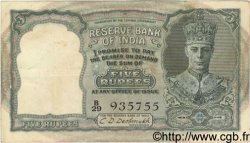 5 Rupees INDE  1943 P.023a TTB