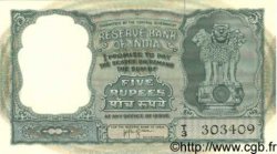 5 Rupees INDE  1957 P.035a SPL