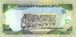 5 Emalangeni SWAZILAND  1990 P.19a NEUF