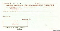 Chèque Non émis INDE FRANÇAISE  1960  NEUF