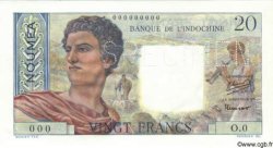 20 Francs Spécimen NOUVELLE CALÉDONIE  1958 P.50as NEUF