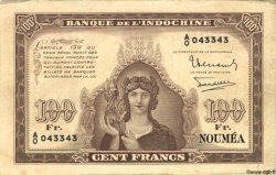 100 Francs NOUVELLE CALÉDONIE  1942 P.44 TTB