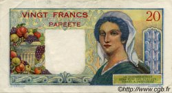 20 Francs TAHITI  1954 P.21b TTB à SUP