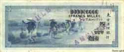 1000 Francs Spécimen TAHITI  1943 P.18bs TTB