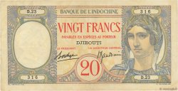 20 Francs YIBUTI  1936 P.07A MBC