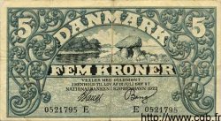 5 Kroner DANEMARK  1922 P.020 TTB