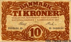 10 Kroner DANEMARK  1917 P.021g TB+