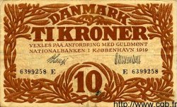 10 Kroner DANEMARK  1919 P.021h TTB