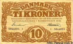 10 Kroner DANEMARK  1936 P.026n TTB